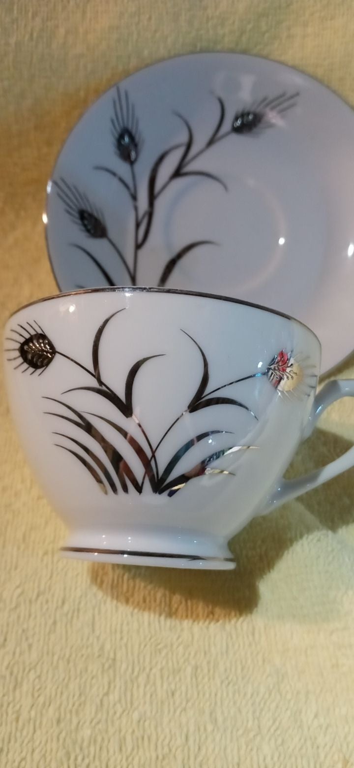 Silver embellished Lefton China Tea Set