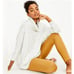 LOFT Cream Speckled Turtleneck Poncho Sweater // L