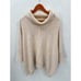 LOFT Cream Speckled Turtleneck Poncho Sweater // L