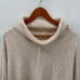 LOFT Cream Speckled Turtleneck Poncho Sweater // L