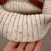 LOFT Cream Speckled Turtleneck Poncho Sweater // L