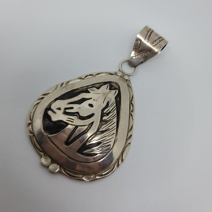 Sterling Horse Head Pendant by Alonzo Mariano (Navajo)