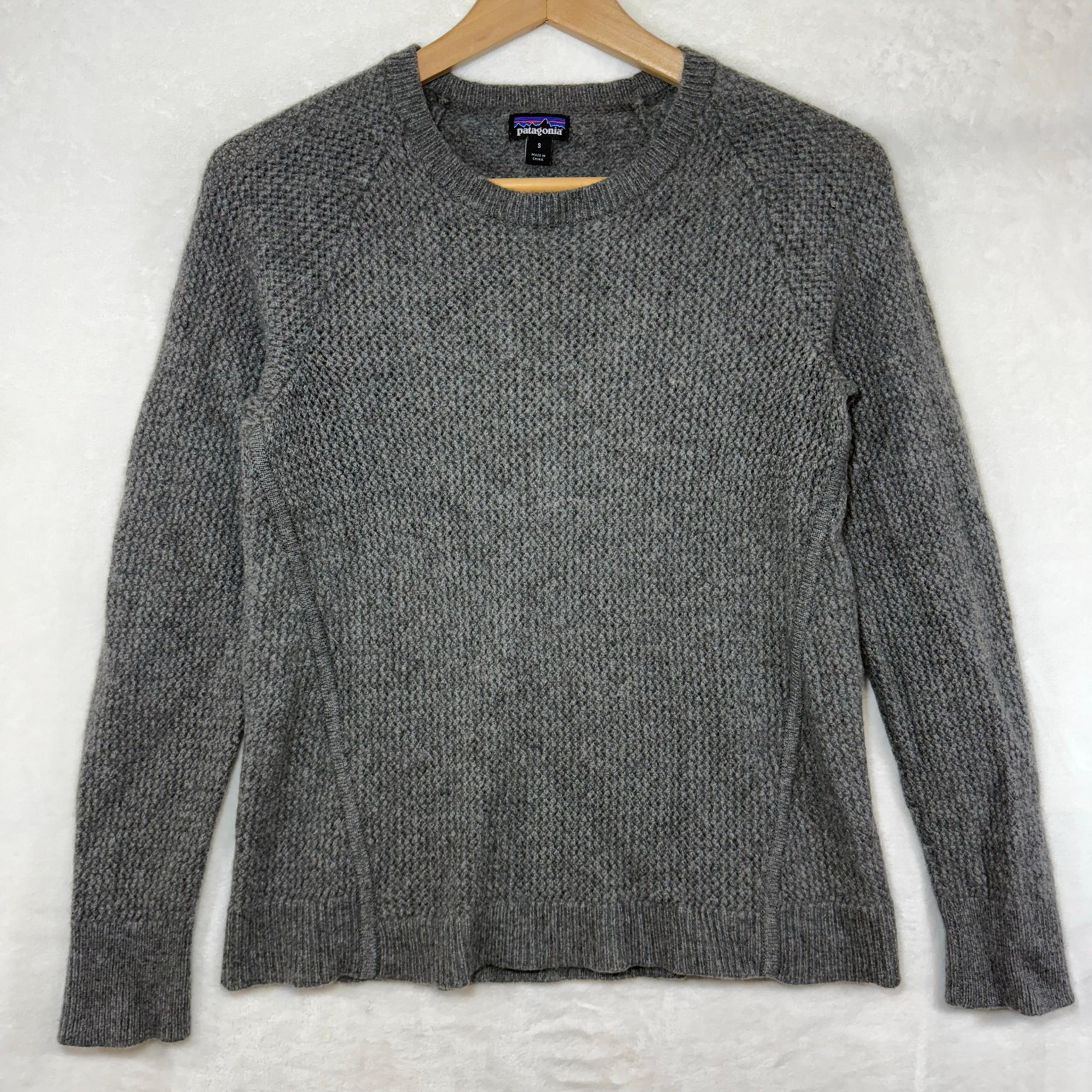 Patagonia S Gray Crewneck Sweater Knit Recycled Cashmere Wool Blend Quiet Luxury
