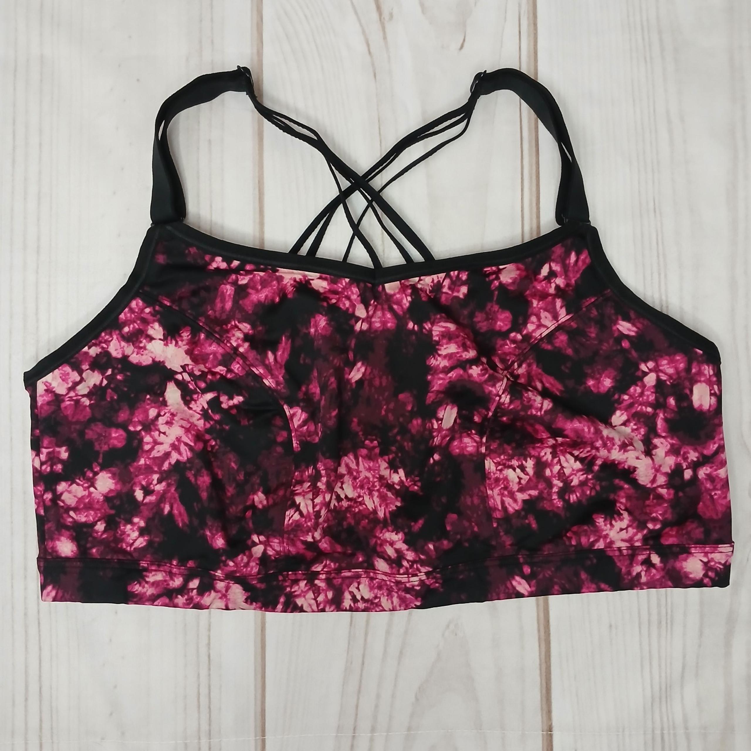 LIVI Lane Bryant Sports Bra Size 18/20 Low Impact No Wire Strappy Back Pink