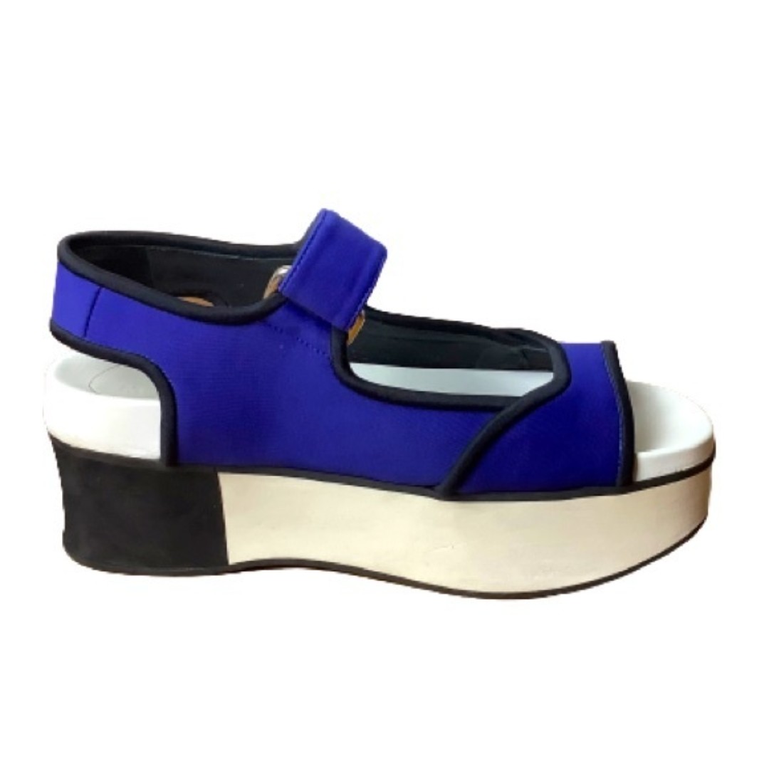 Marni Blue Color Block Neoprene Sandals Summer Bright Travel Comfortable Size 6