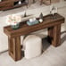 63-Inch Long Console Table, Wooden Rectangular Sofa Table Behind The Couch