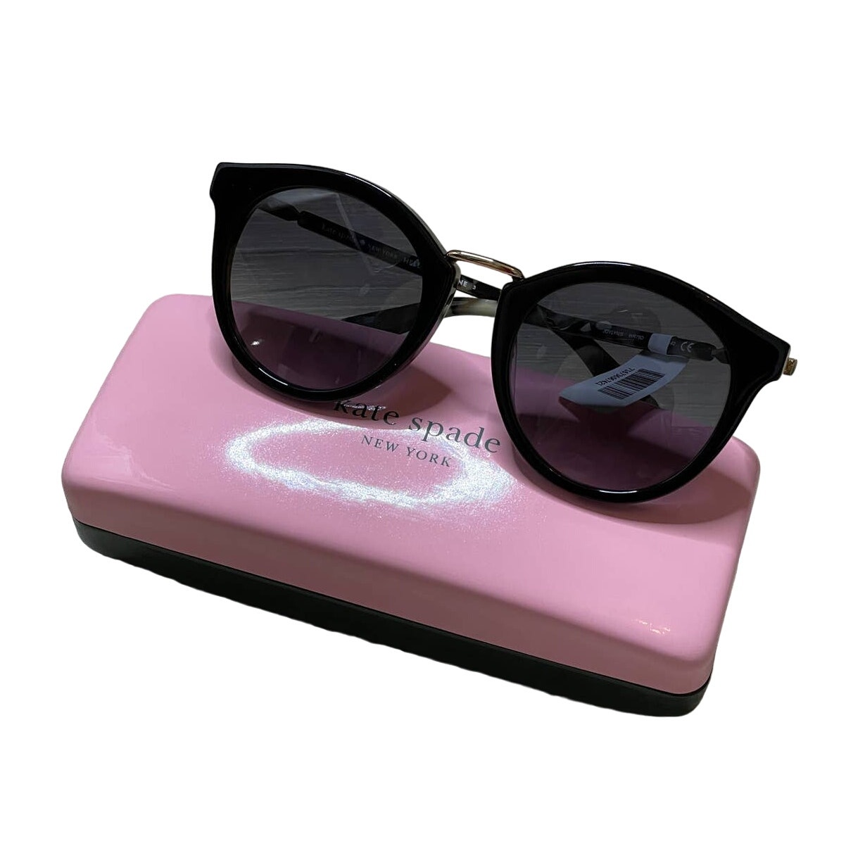Kate Spade Joylyn 50MM Round Sunglasses Black Havana Dark Grey Gradient