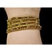 Chan Luu Brass Tone Quadruple Wrap Natural Stone Sterling Silver Wrap Bracelet