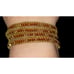 Chan Luu Brass Tone Quadruple Wrap Natural Stone Sterling Silver Wrap Bracelet