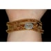 Chan Luu Brass Tone Quadruple Wrap Natural Stone Sterling Silver Wrap Bracelet