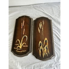 Vintage 3D Cattail and Wheat