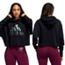 Adidas Black Holiday Shimmer Graphic Crop Hoodie