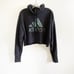 Adidas Black Holiday Shimmer Graphic Crop Hoodie