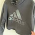 Adidas Black Holiday Shimmer Graphic Crop Hoodie