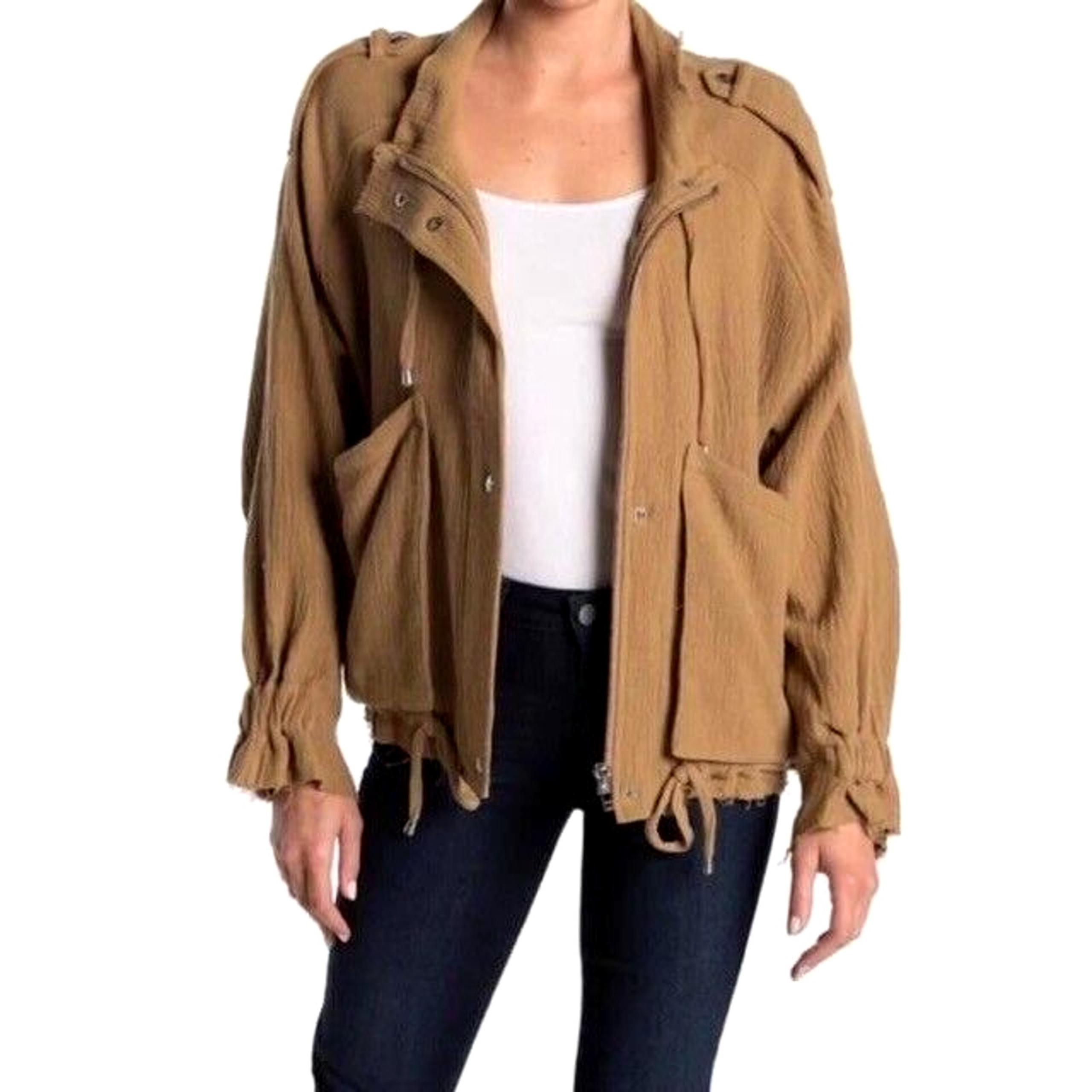 Blank NYC Military Jacket Gauzy Cotton Distressed Utility Y2K Grunge Indie Sz M