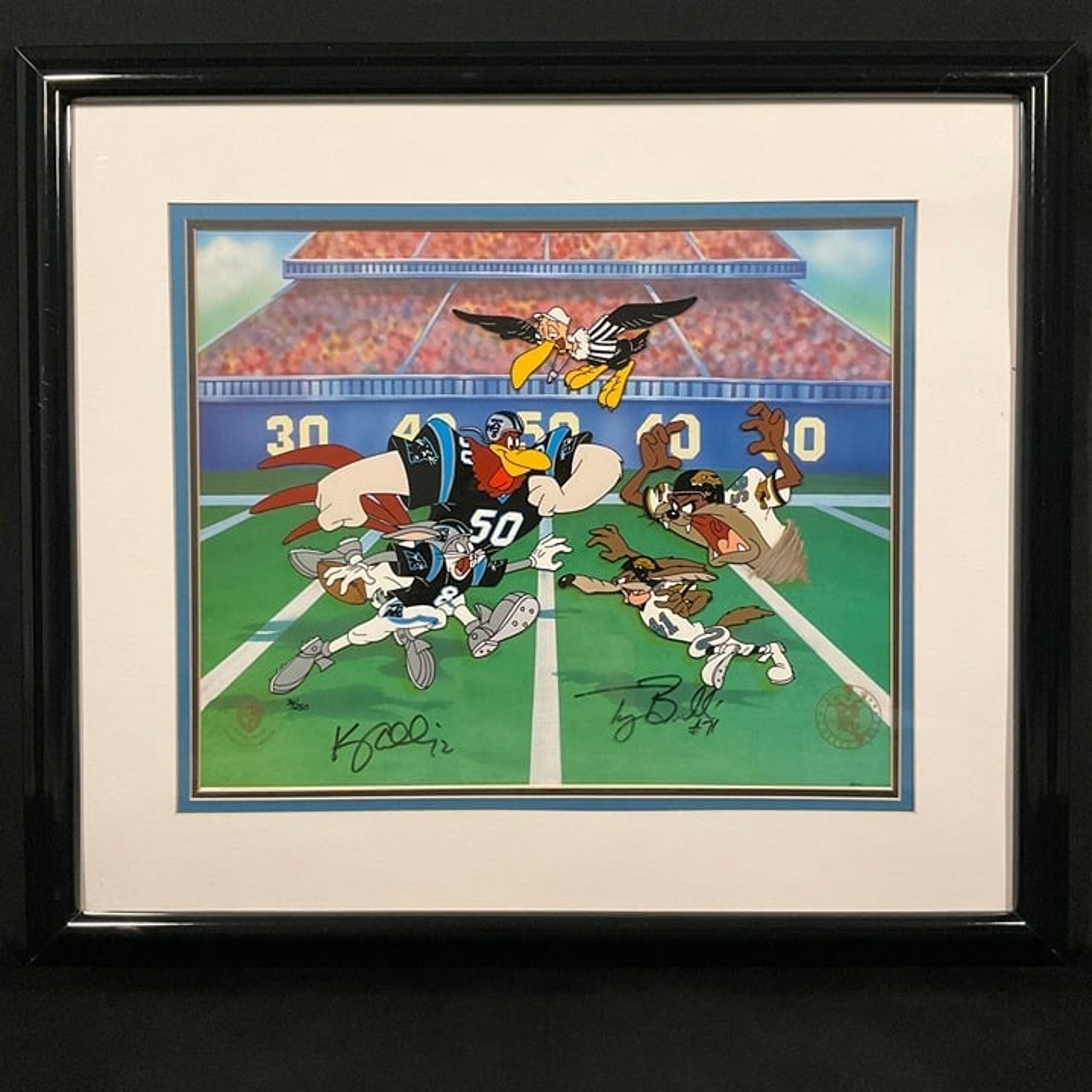 Vintage Framed Signed Warner Bros. Hand Painted Cel "I Say, I Say Ouch" with COA