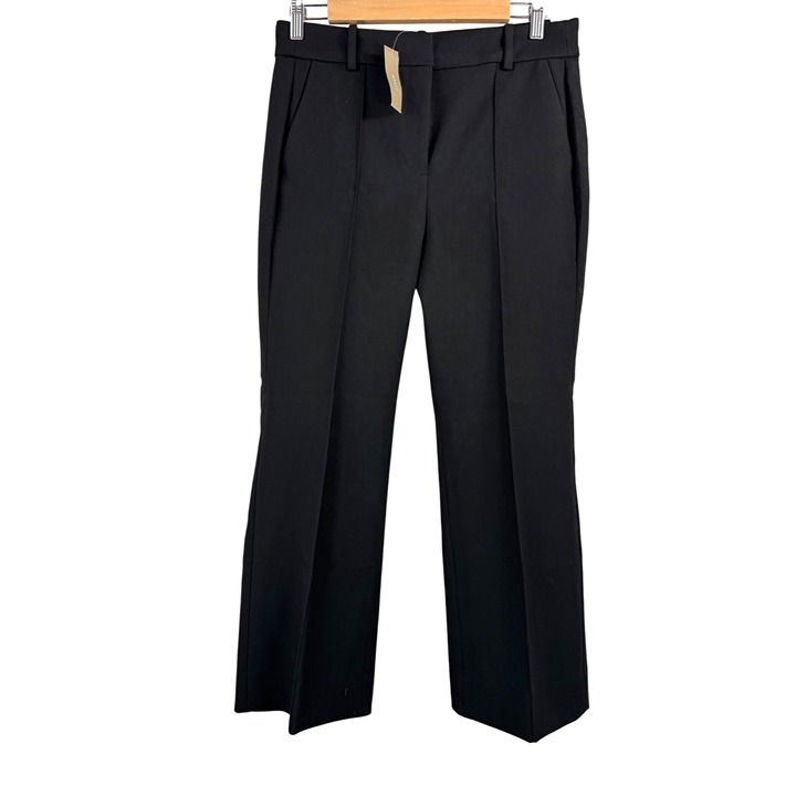 J.Crew Kate straight-leg pant in four-season stretch black cropped Carreman sz 8