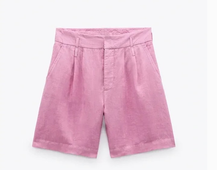 NWT Zara linen shorts pink limited edition