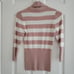 Bebe Small Pink and White Striped Nylon Turtleneck