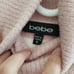 Bebe Small Pink and White Striped Nylon Turtleneck
