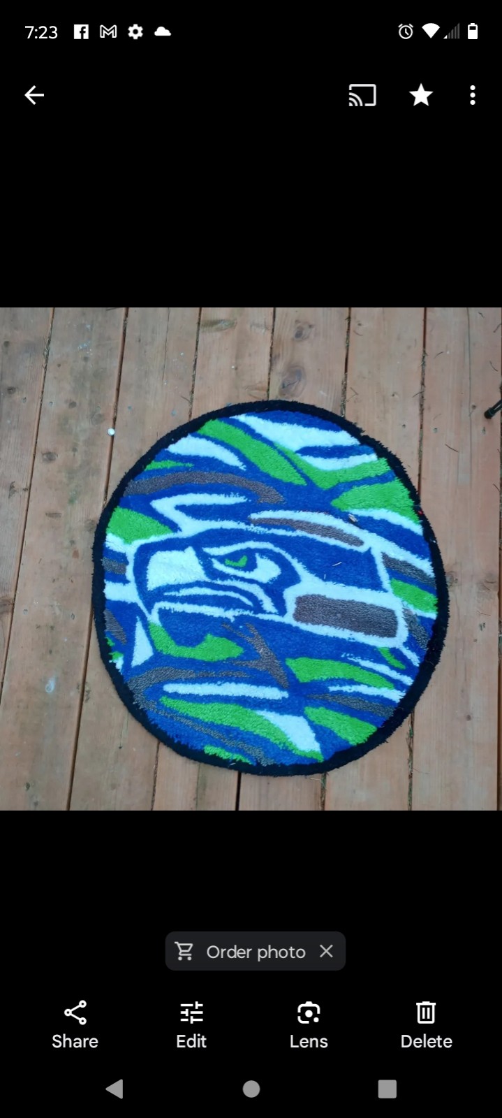 Tufted Seahawks rug