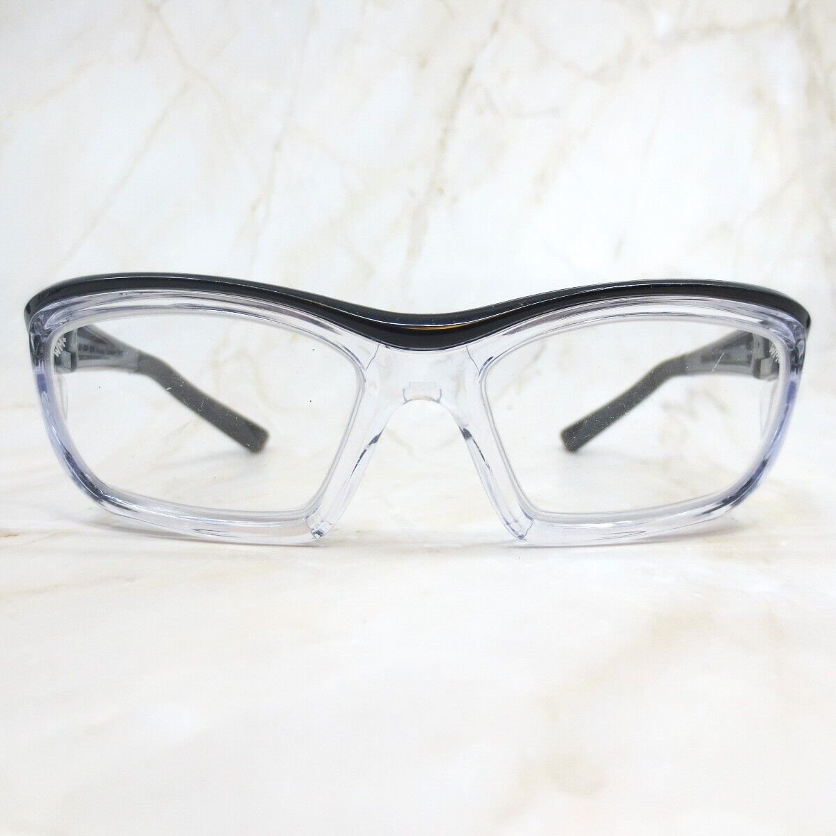 Eyeglasses Frame Unisex Adults Transparent Black Plastic Full Rim Wrap 55-15