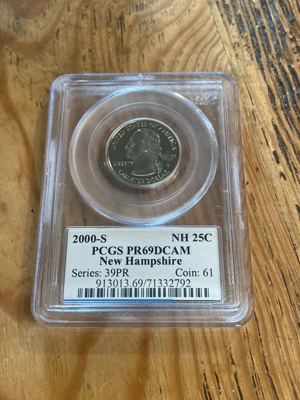 2000 S - State Quarter - PCGS Coin holder - Grade PR69DCAM - near perfect proof