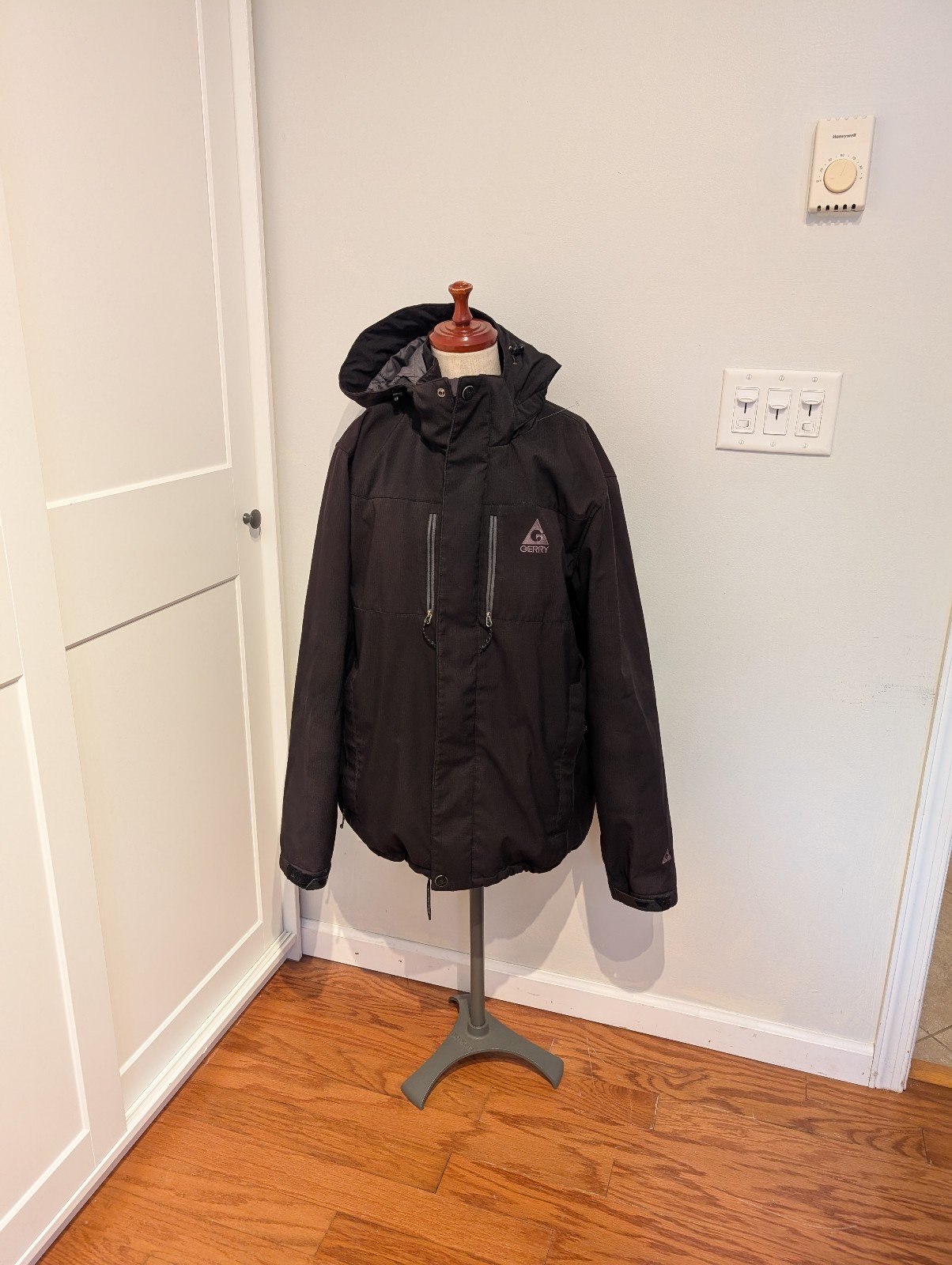 Gerry Mens Insulated Coat Black XL Removable Hood