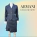 Denim Armani Collezioni Asymmetrical Ruffle Skirt Suit & Jacket Set Both Size 6