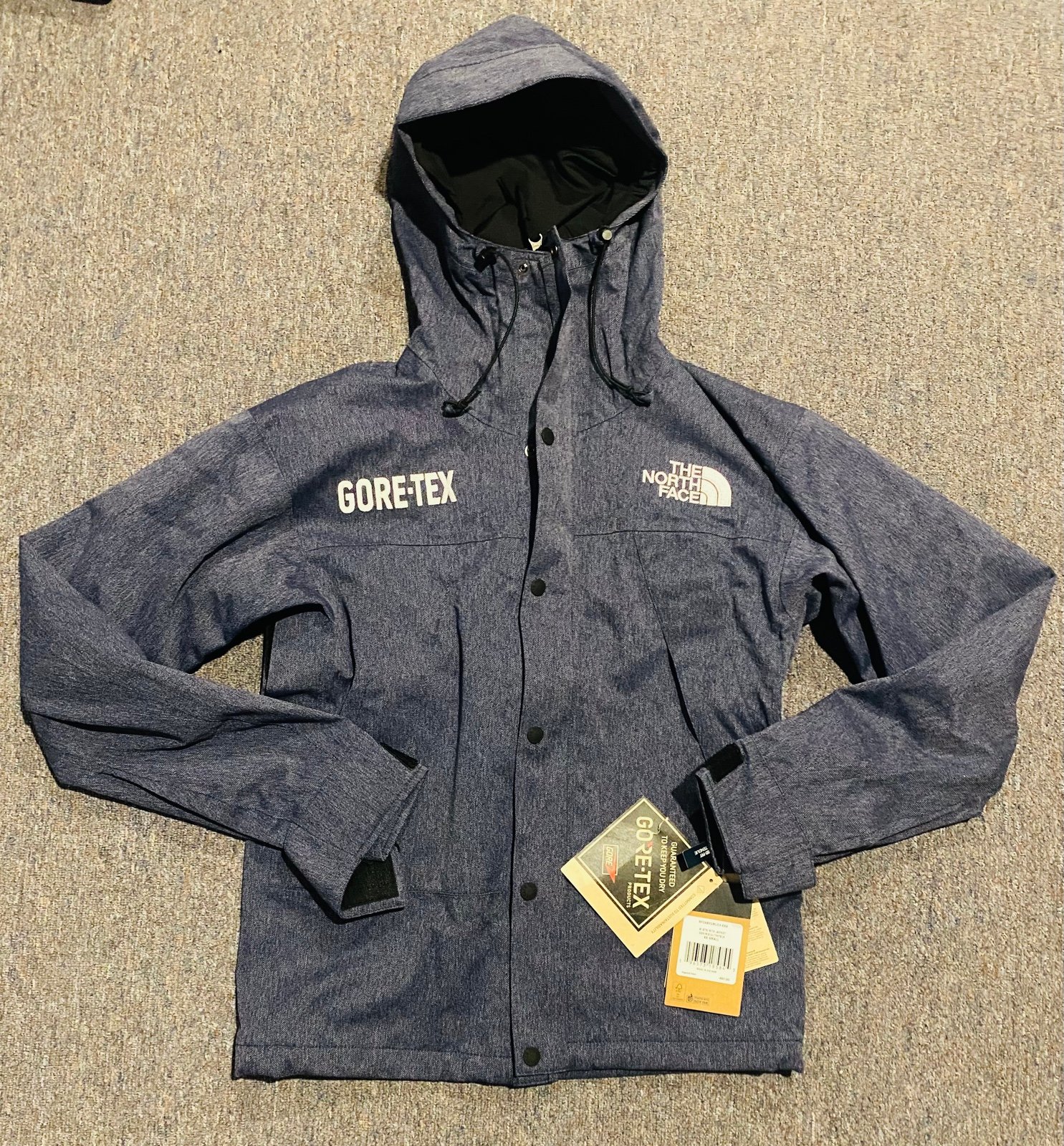 Men's The North Face GTX Mountain Gortex Jacket Denim Blue SZ XXS NWT