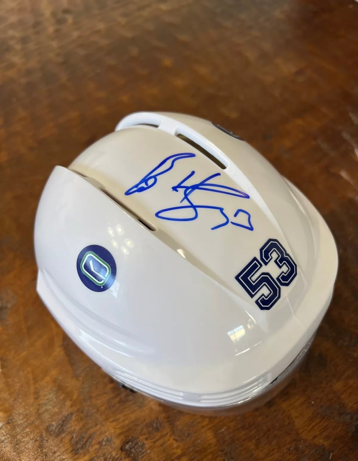 Bo Horvat Signed Mini Hockey Helmet Psa/Dna Coa Autographed Canucks