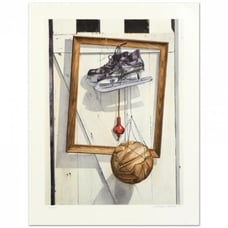 William Nelson Signed Still Life on Barn Door Limited Edition 18x24 Lithograph