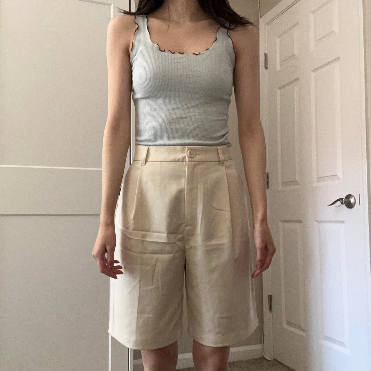 NWOT Monki beige tailored suit shorts