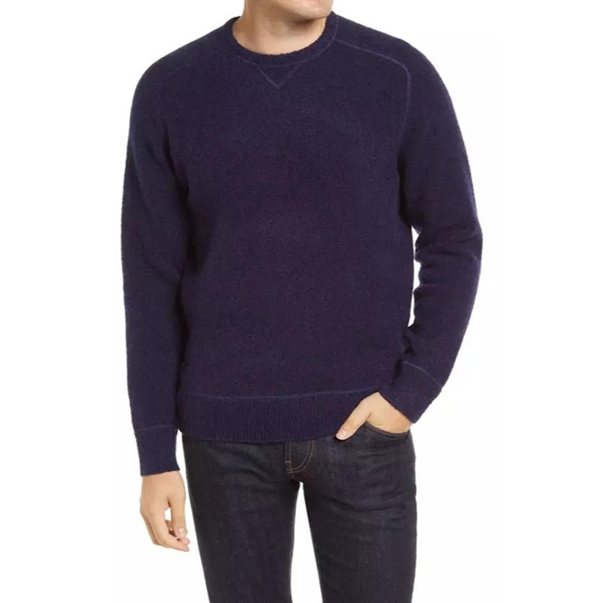 Peter Millar Mountainside Men's Merino Wool Yak Navy Crewneck Sweater $268