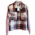 ANNIEWEAR Polar Kiss Plaid Teddy Jacket Pink Sleeve Cozy Oversizes S