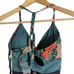 Carve Designs Dahlia Recycled Floral Colorblock Blue Black One Piece Swimsuit M