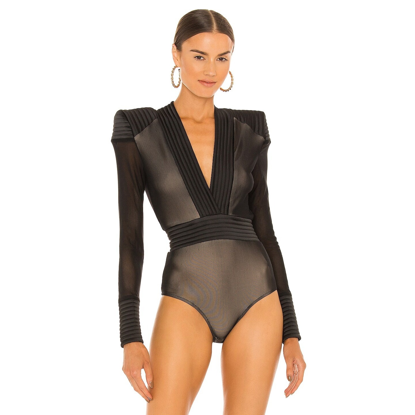 Zhivago Eye Of Horus Bodysuit Padded Shoulder Long Sleeve Sexy Edgy Moto XXS