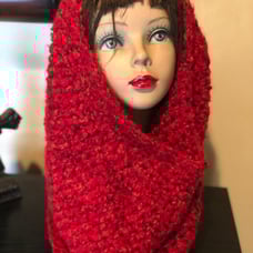 Stunning Red Cowl Neck Warmer Hoodie Thick and Extra Soft Soft Cowl Ready To S
