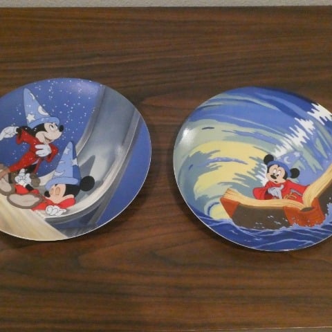 TWO Walt Disney Mickey Mouse Fantasia Collector's Plates