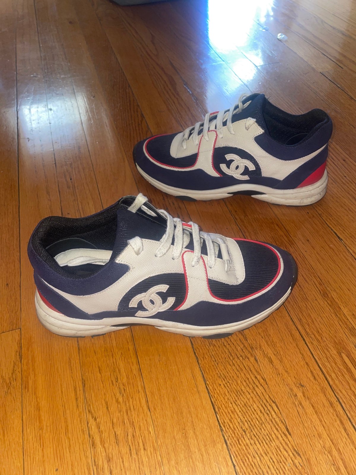 Chanel Sneakers size 8 US 41 EU navy white red no box included