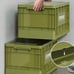 1pc Industrial Style Multipurpose Plastic Storage Box with Wheels 30L