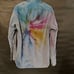 Isaia Napoli Spiral Tie Dye Shirt Neck Size 16 Size Large Rainbow Dress Plaid