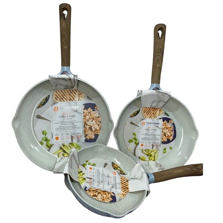 Master Class 3 Pc. Skillet Set Blue Ombre with Speckled Interior NEW!