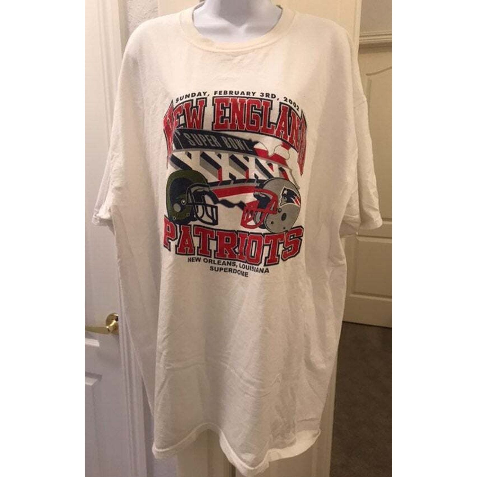 Vintage 2002 New England Patriots Super Bowl XXXVI T-Shirt 3X Preshrunk cotton