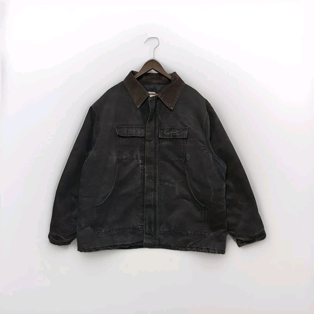 Vintage 90s Carhartt C26 Black Arctic Detroit Jacket Nylon Quilt Lined Mens XL