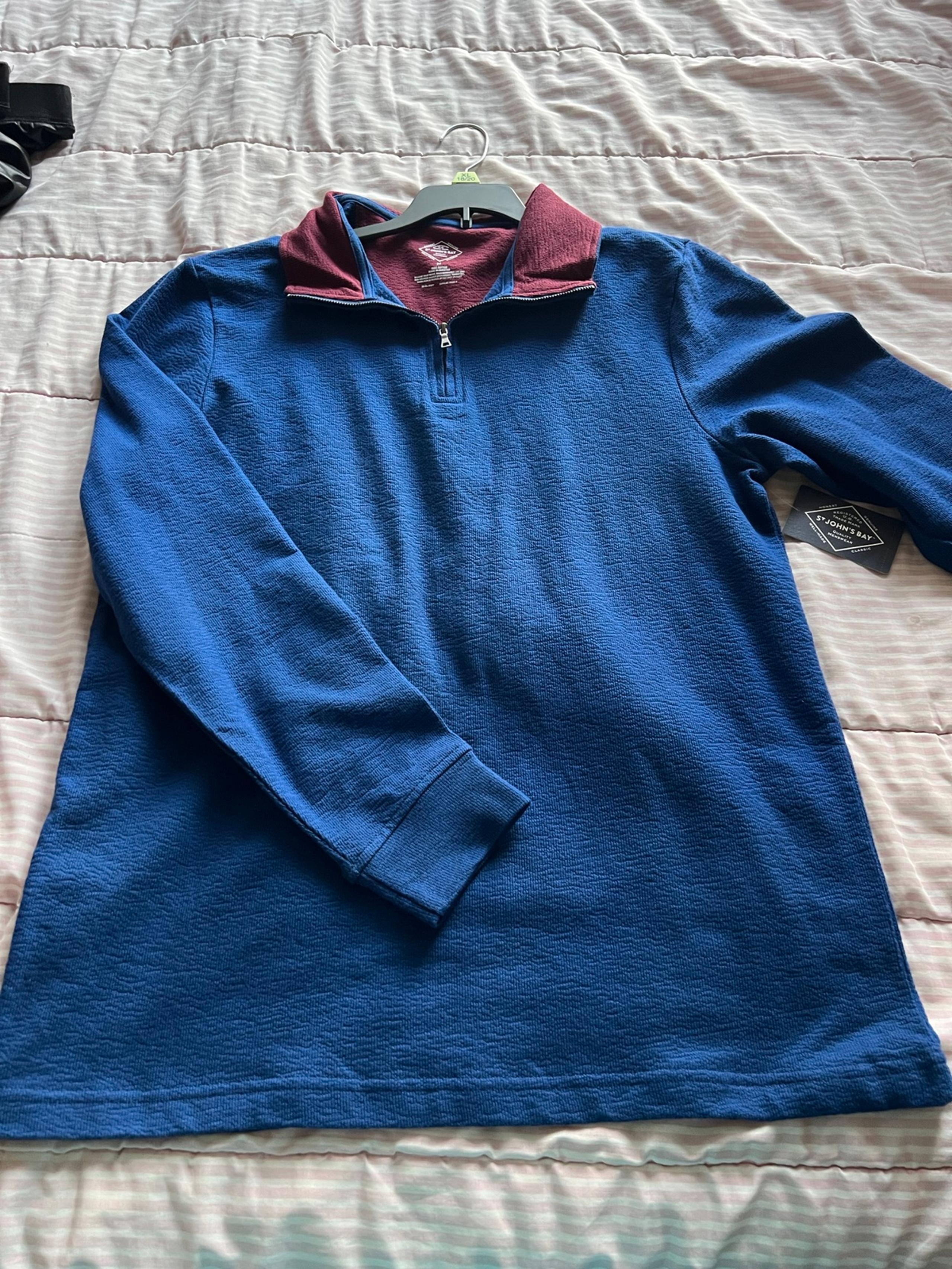 St Johns Bay Blue Mens Sweater Top New