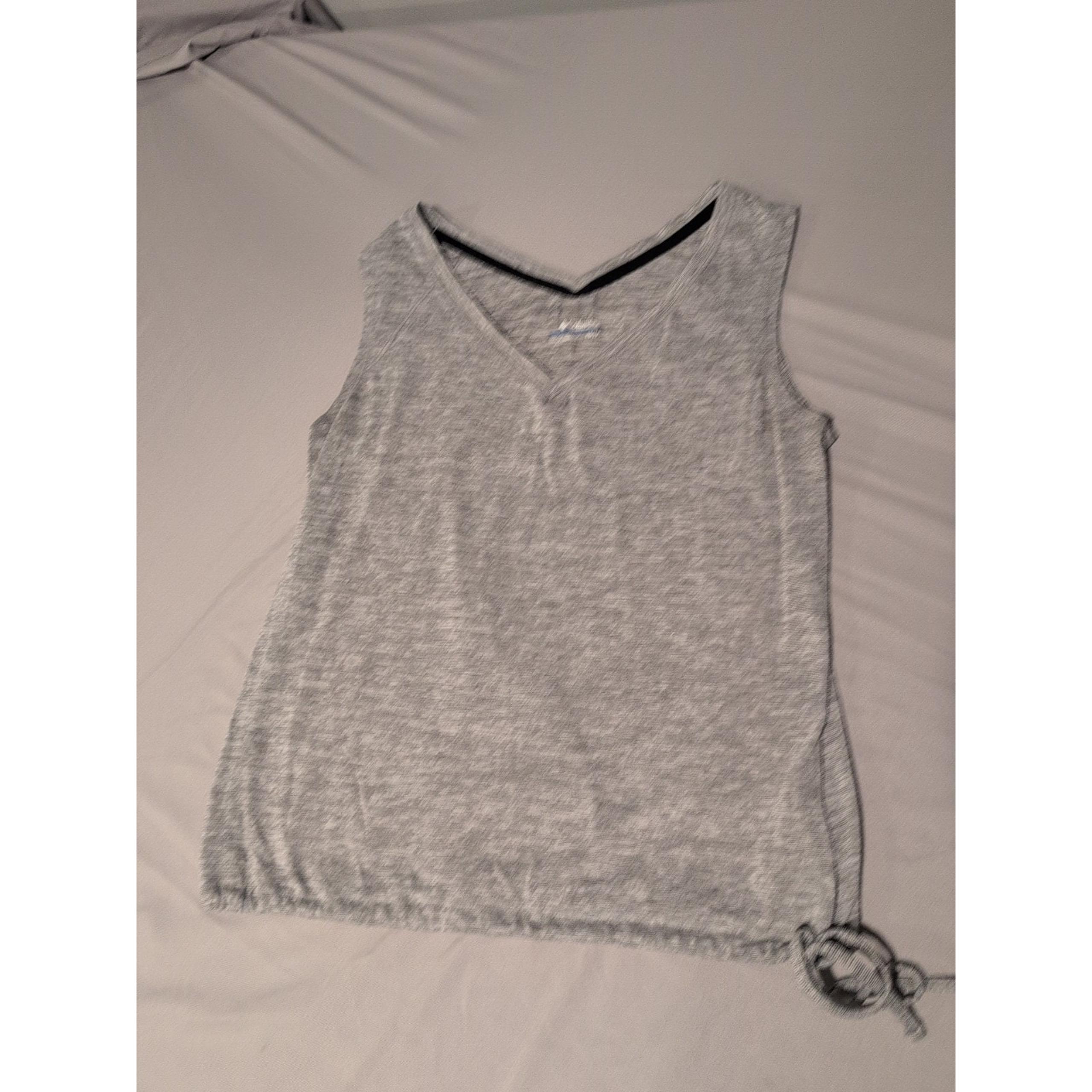 Columbia Women’s Heather Gray Sleeveless Tank Top Cinch Drawstring Bottom Small
