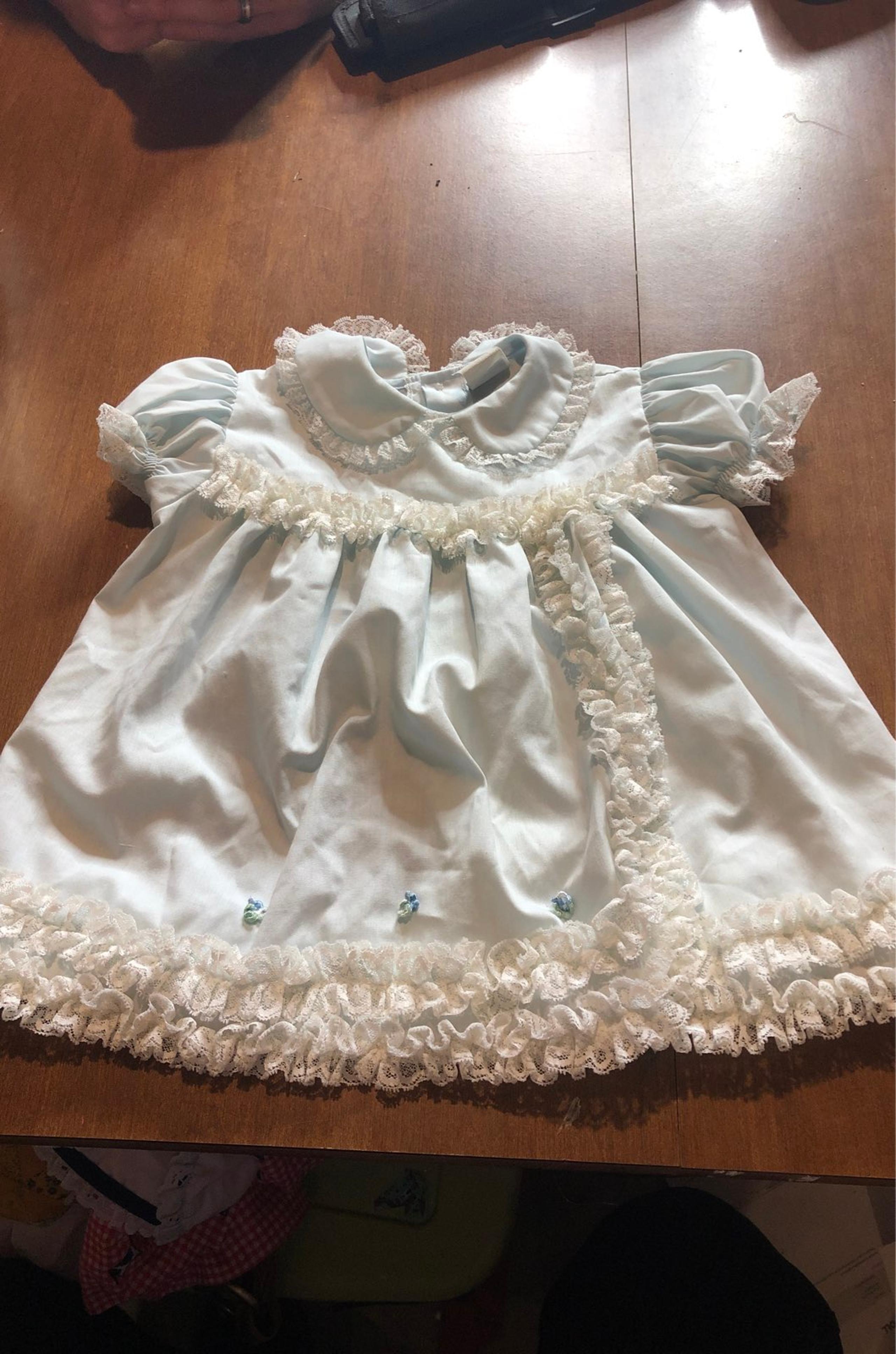 Vintage blue lace dress baby girl