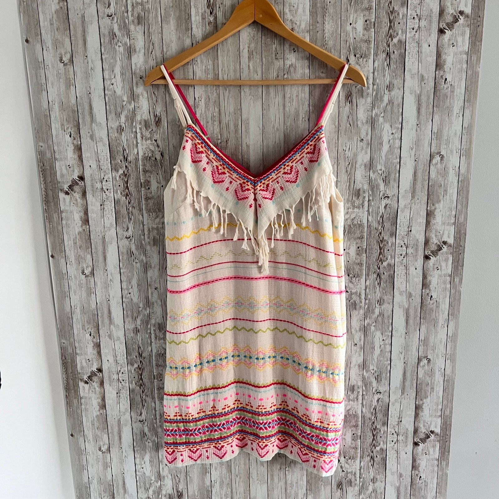 Amanda Uprichard Boho Fray Embroidered Dress Small