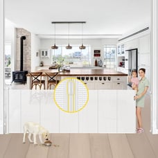 42” Tall x 100” Wide Retractable Baby Gate for Large Openings - White